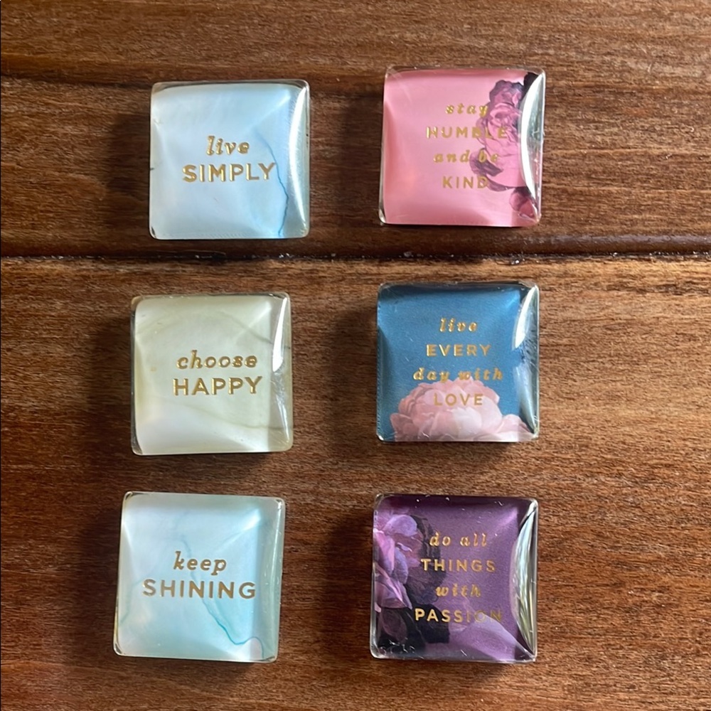 Square Glass Refrigerator Magnets (6)